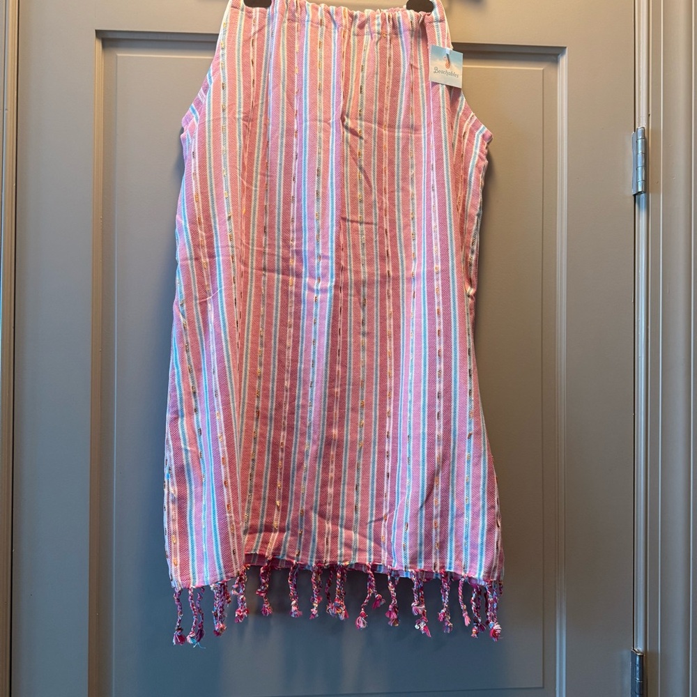 Striped Pink Swim Coverup